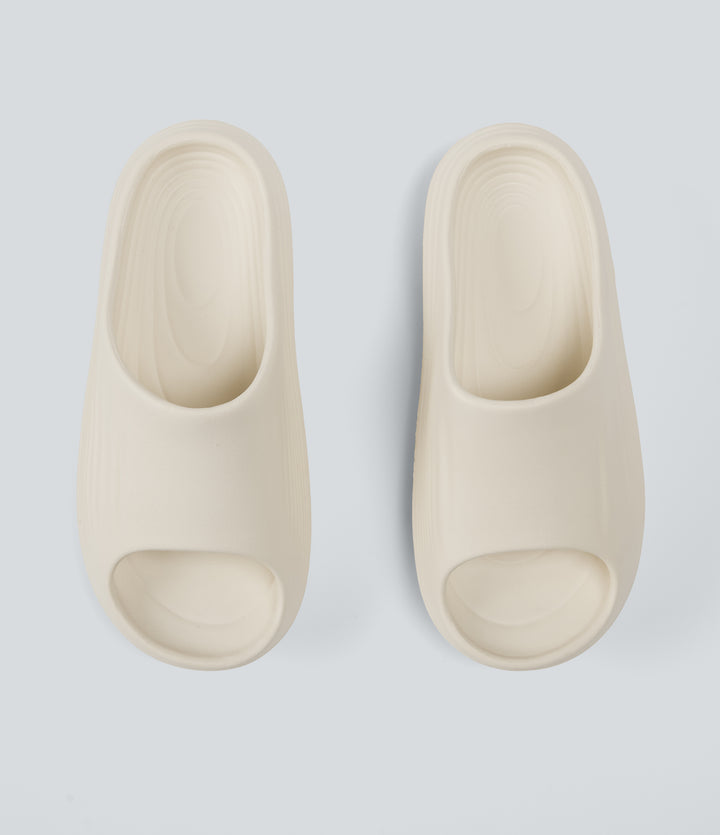 Wavy Casual Slides — Light Beige — view 1