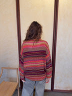 Oversized Multi Stripe Roll Neck Jumper