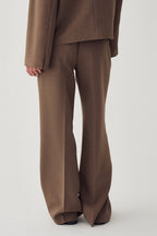 High Waisted Double Belt Wide Leg Trousers