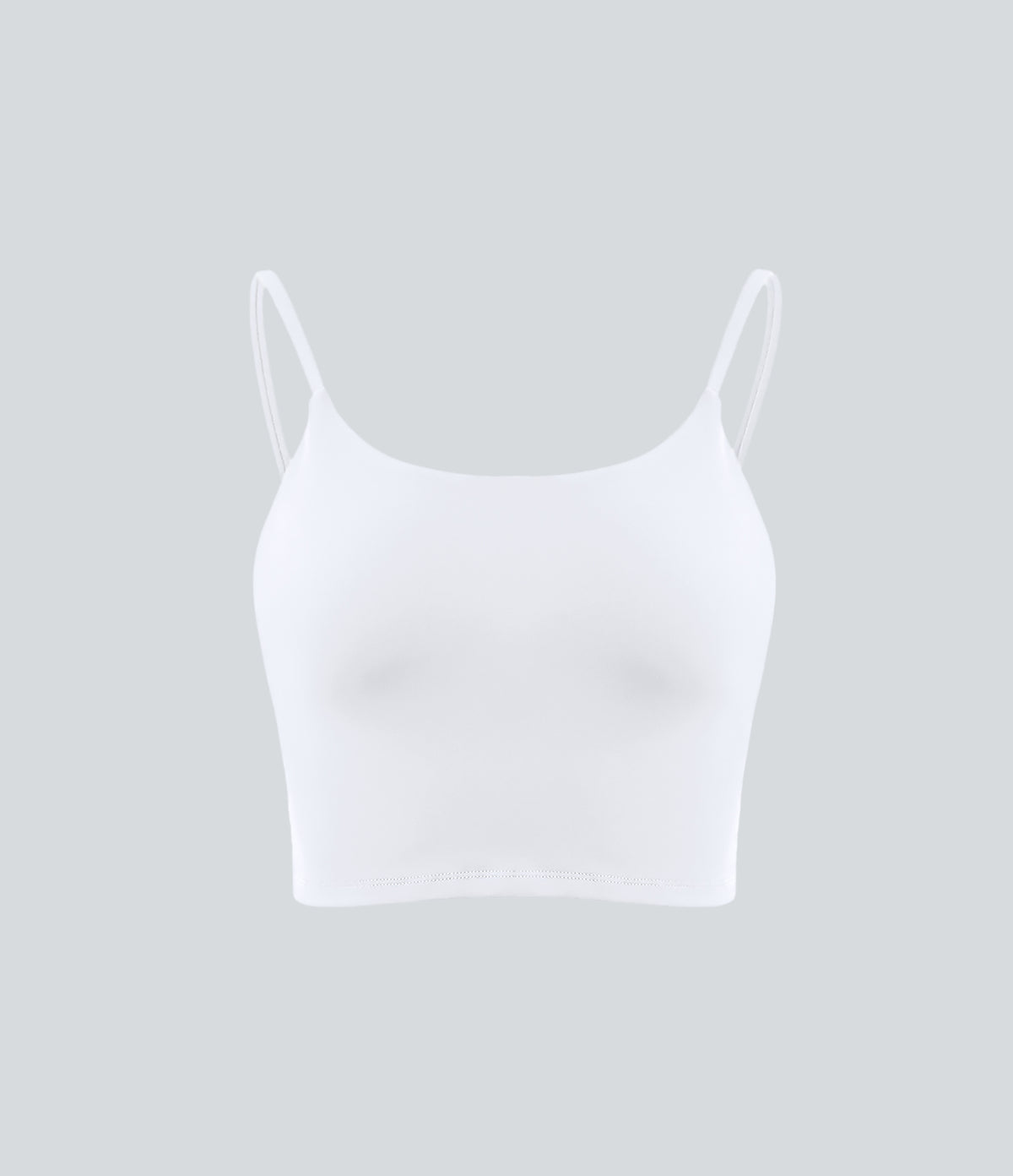 Basic Padded Workout Cropped Tank Vest Top A-D Cups — White — view 6