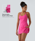 Plush Backless Active Dress — Fuchsia Purple — view 5