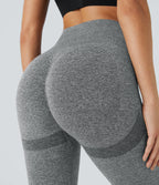 OneForm Seamless Flow High Waisted Booty Scrunch Leggings — Ash Grey — view 4