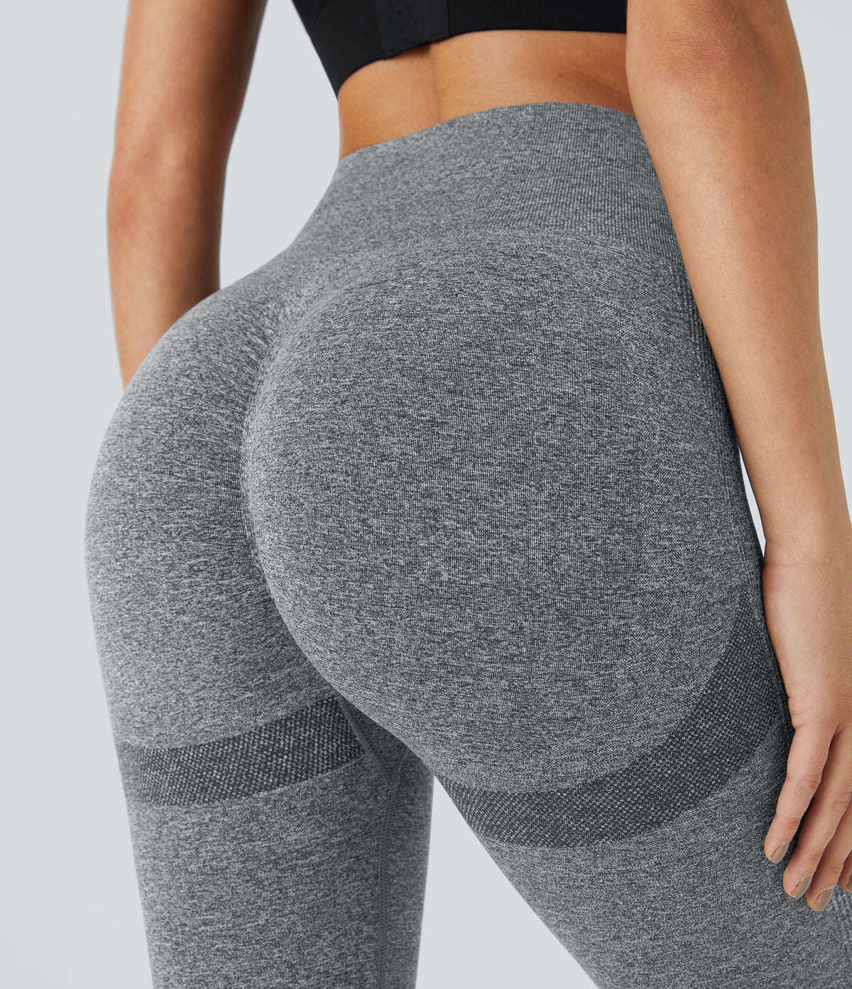 OneForm Seamless Flow High Waisted Booty Scrunch Leggings — Ash Grey — view 4