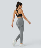 OneForm Seamless Flow High Waisted Booty Scrunch Leggings — Ash Grey — view 6