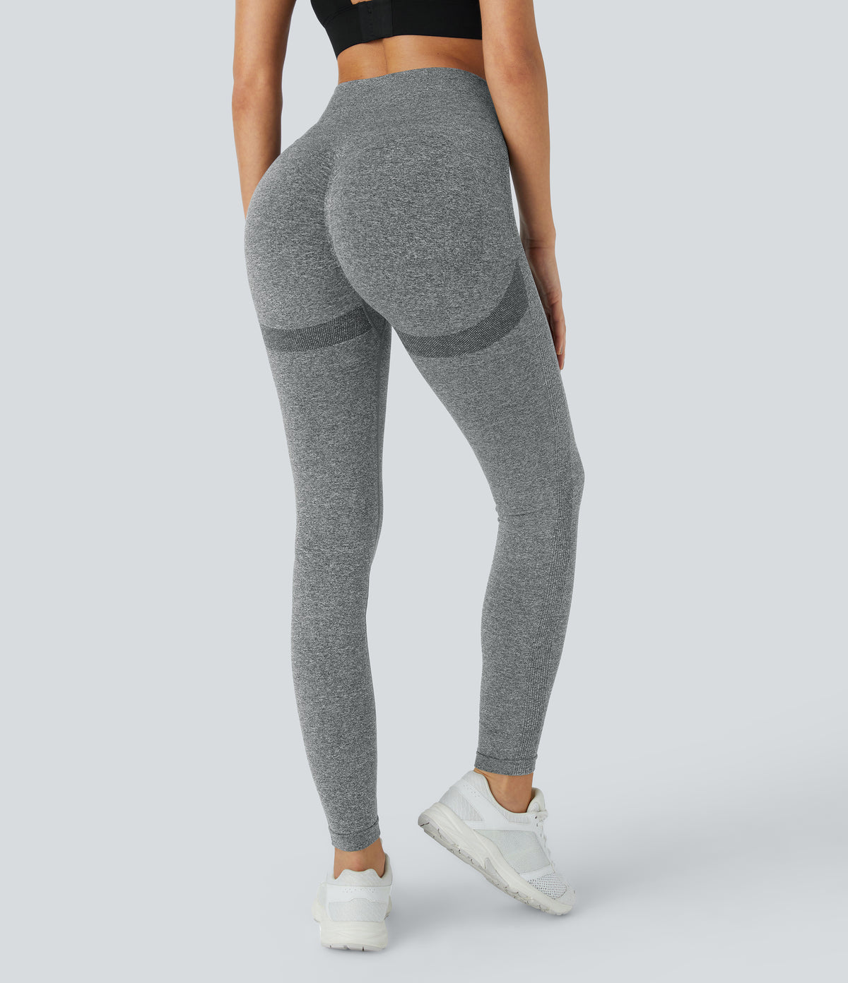 OneForm Seamless Flow High Waisted Booty Scrunch Leggings — Ash Grey — view 1