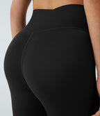 Crossover Color Block Leggings — Black — view 5