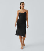 Everyday Strap Bodycon Midi Chill Dress-Sensational — Black — view 2