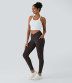 Crossover Pocket Plain Leggings — Java — view 7