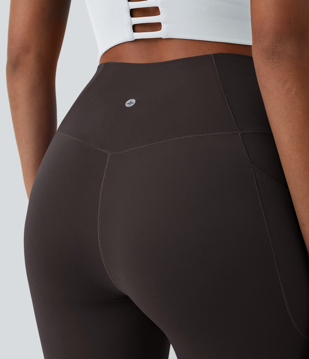Crossover Pocket Plain Leggings — Java — view 5