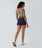 U Neck Crossover Barre Ballet Dance Tank Vest Top A-D Cups — Hedge Green — view 5