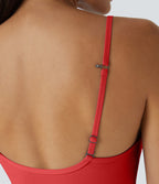 Plush Backless Adjustable Strap 2-in-1 Pocket Mini Slip Dance Active Tennis Dress — Poinsettia — view 7