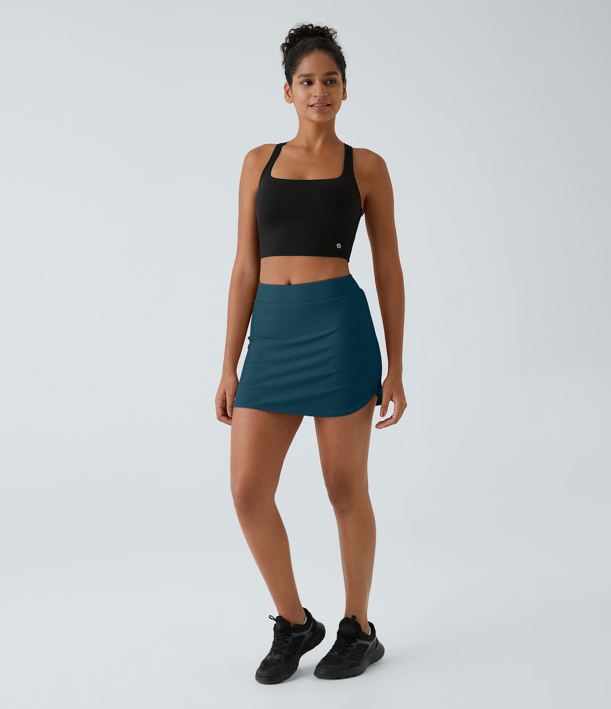 Everyday High Waisted Pocket 2-in-1 Micro Mini Golf Skirt-Clarity — Majolica Blue — view 5