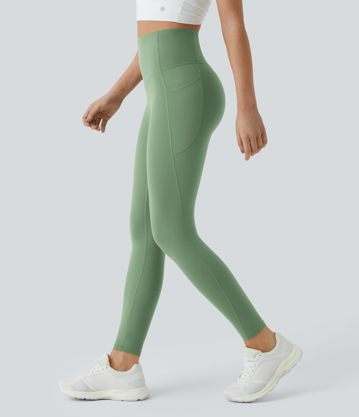 High Waisted Tummy Control Pocket Shaping Training Leggings — Kashmir — view 27