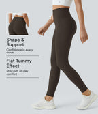 High Waisted Tummy Control Pocket Shaping Training Leggings — Hazelnut Black — view 1