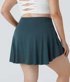 Everyday Airy Crossover Pocket 2-in-1 InstantCool Tennis Plus Size Skirt-Lucid — Ink Green — view 2