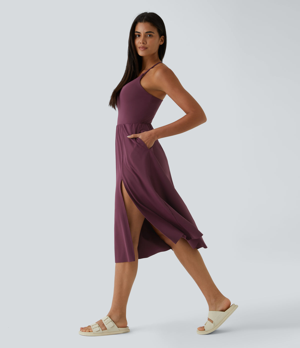 Everyday Midi Chill Dress-La Land — Fig — view 3