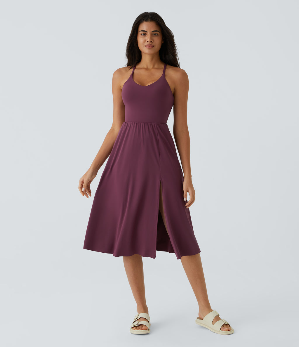 Everyday Midi Chill Dress-La Land — Fig — view 4