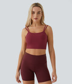 Double Straps Backless Twisted Cropped Yoga Tank Vest Top A-C Cups — Deep Wine — view 3