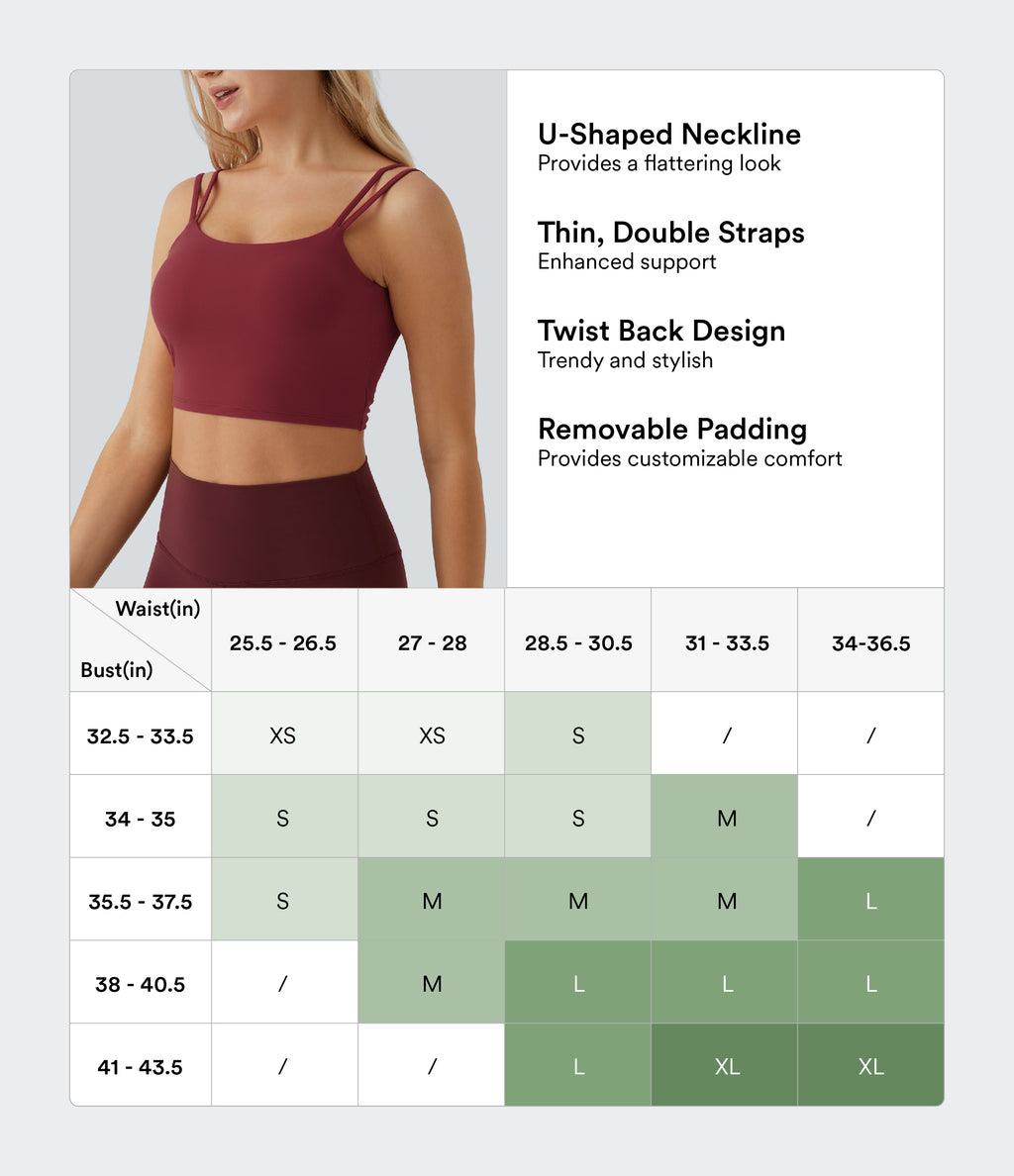 Double Straps Backless Twisted Cropped Yoga Tank Vest Top A-C Cups — Deep Wine — view 2
