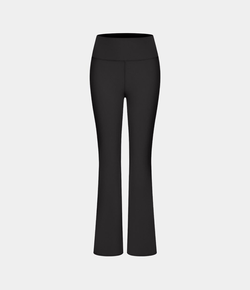High Waisted Pocket Plain Leggings — Black — view 7