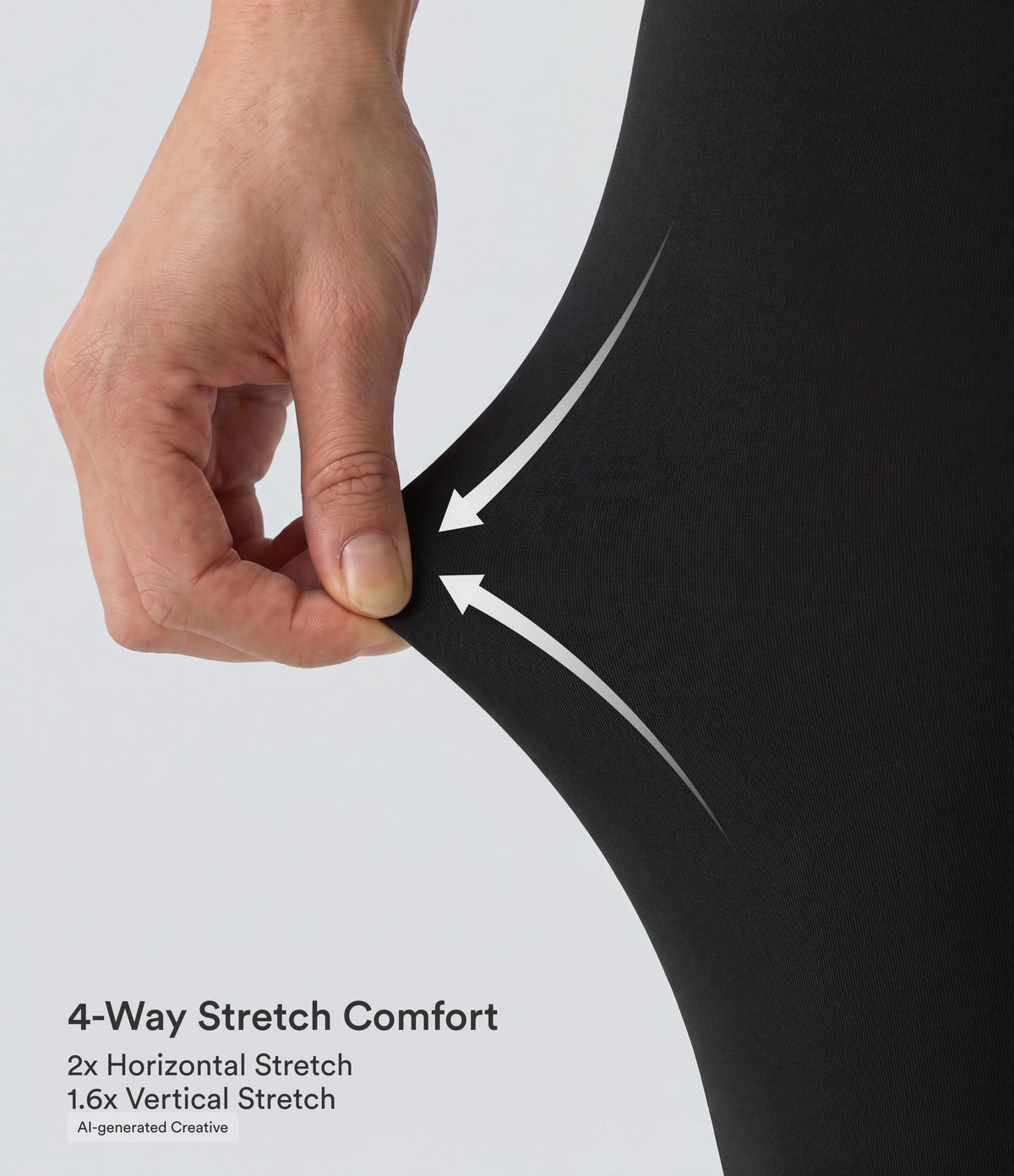High Waisted Pocket Plain Leggings — Black — view 4