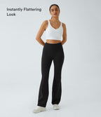 High Waisted Pocket Plain Leggings — Black — view 6