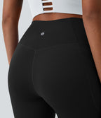 Crossover Pocket Plain Leggings — Black — view 4