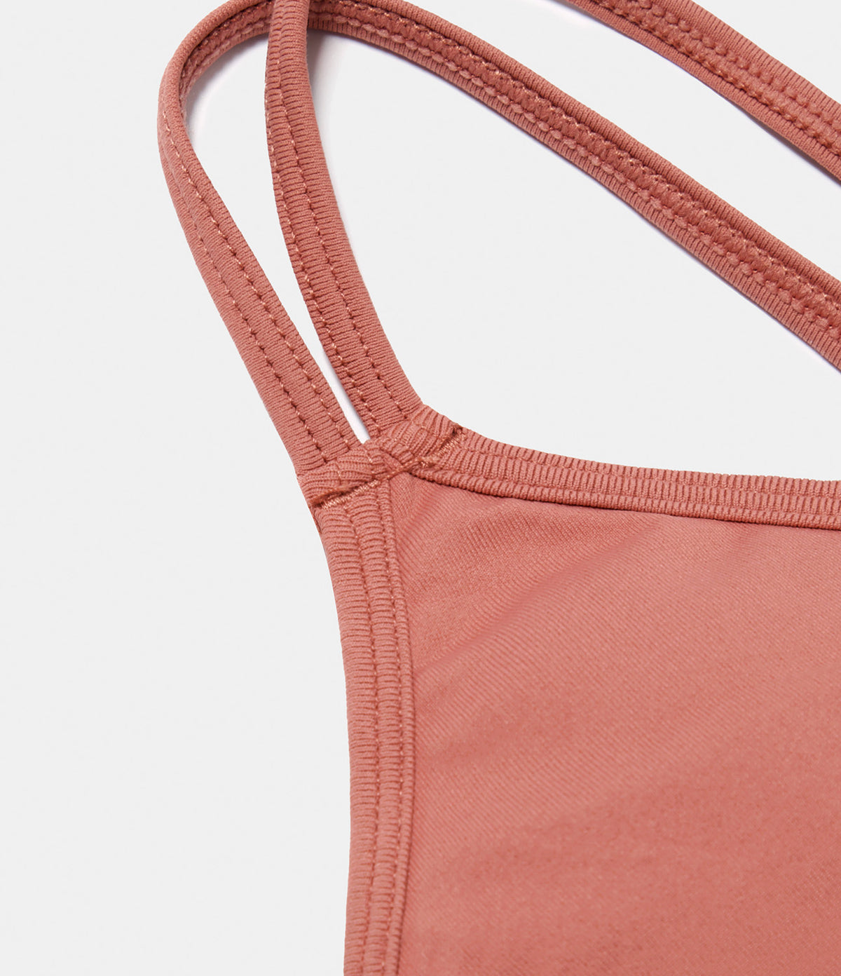 OneForm Seamless Flow Low Support Ruched Double Straps Sports Bra A-D Cups — Salmon — view 8