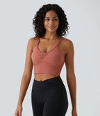 OneForm Seamless Flow Low Support Ruched Double Straps Sports Bra A-D Cups — Salmon — view 2