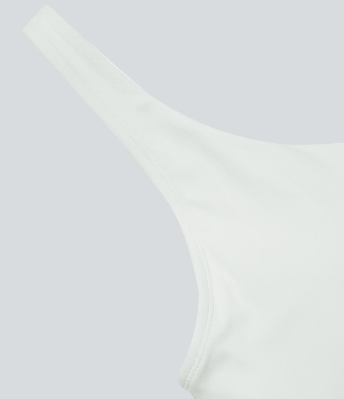 Plush Padded V Neck Plain Tank Vest Top — White — view 7