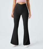 Crossover High Waisted Pocket Leggings — Black — view 4