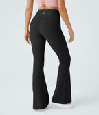 Crossover High Waisted Pocket Leggings — Black — view 2