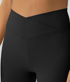 Crossover High Waisted Pocket Leggings — Black — view 6