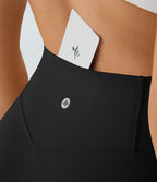 Crossover High Waisted Pocket Leggings — Black — view 5