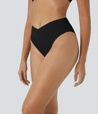Crossover Bikini Bottom Swimsuit — Black — view 3