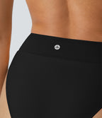 Crossover Bikini Bottom Swimsuit — Black — view 4