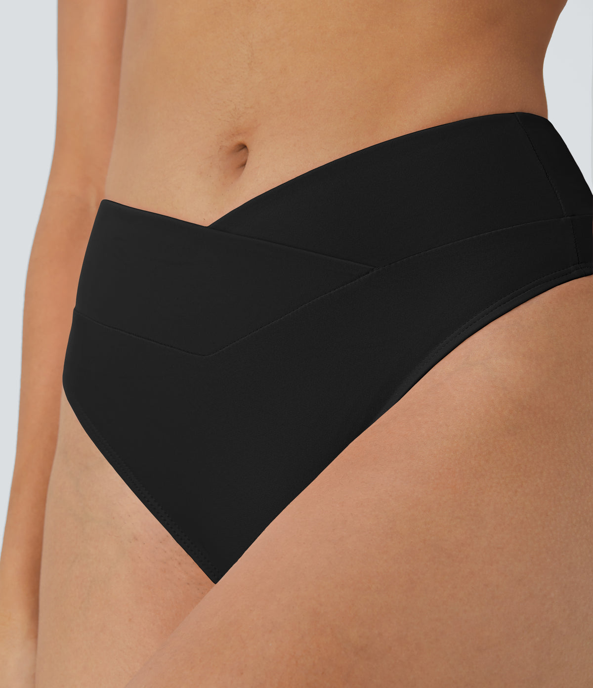 Crossover Bikini Bottom Swimsuit — Black — view 5