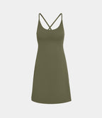 Plush 2-in-1 Pocket Mini Active Dress DD-F Cups — Grass Grey Green — view 8