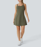 Plush 2-in-1 Pocket Mini Active Dress DD-F Cups — Grass Grey Green — view 7