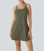 Plush 2-in-1 Pocket Mini Active Dress DD-F Cups — Grass Grey Green — view 4