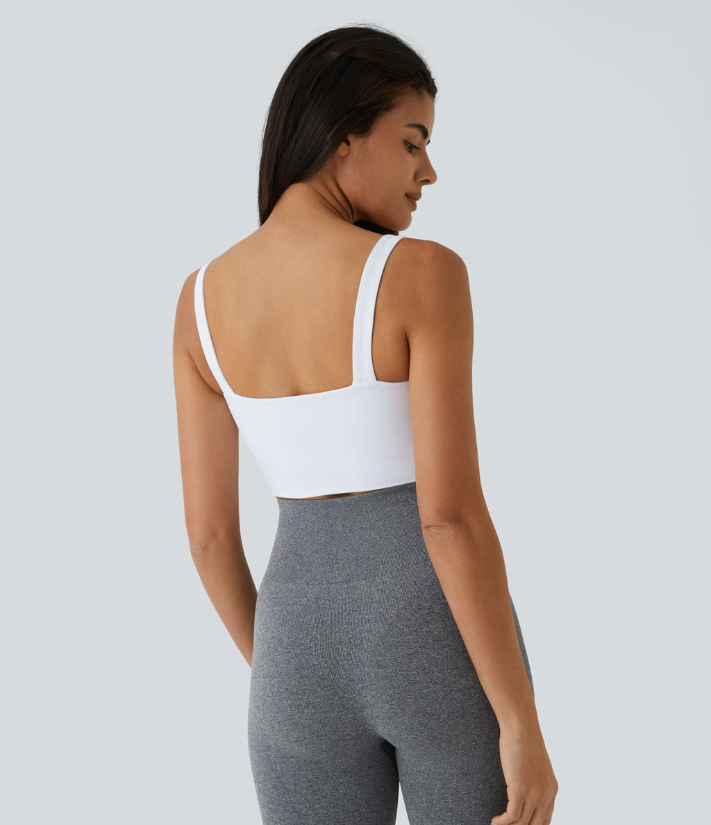 Airy Low Support Cut Out InstantCool Low Support Yoga Sports Bra A-D Cups — White — view 2