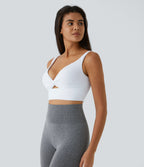 Airy Low Support Cut Out InstantCool Low Support Yoga Sports Bra A-D Cups — White — view 3
