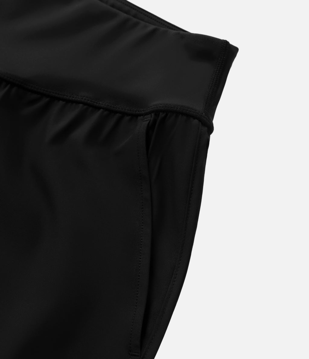 High Waisted Pocket Quick Dry Casual Shorts 4" — Black — view 7