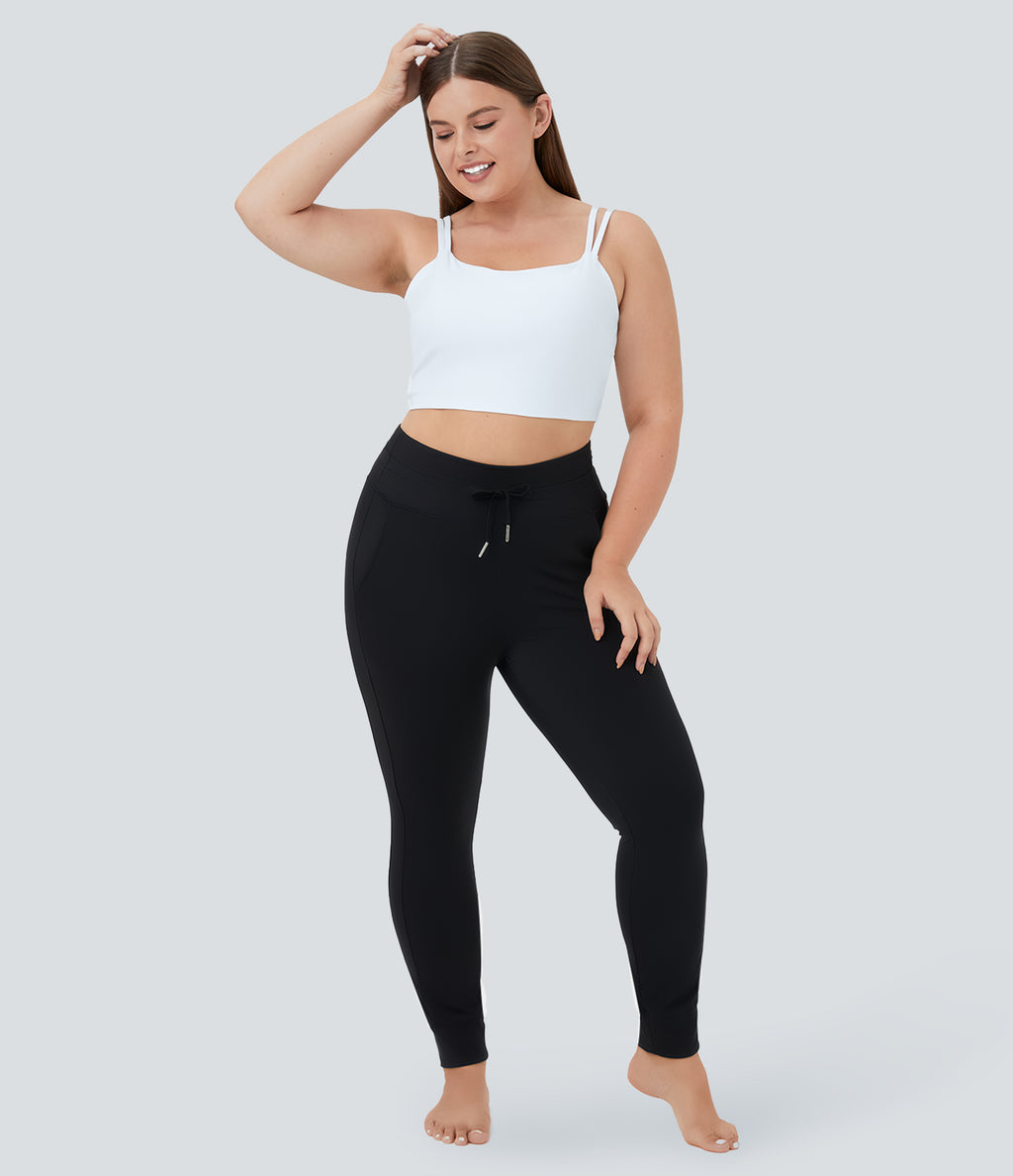 Double Straps Backless Twisted Workout Plus Size Cropped Tank Vest Top — White — view 5