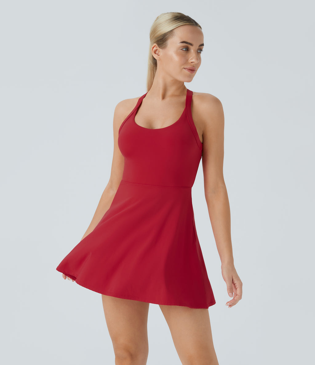 Backless Twisted Active Dress A-C Cups — Salsa — view 4