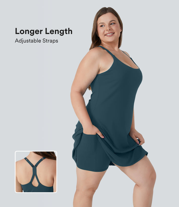 Everyday Airy Plus Size Dress-Euphoria Air-Longer InstantCool Dress — Ink Green — view 1