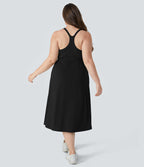 Everyday Plus Size Midi Chill Dress-La Land — Black — view 2