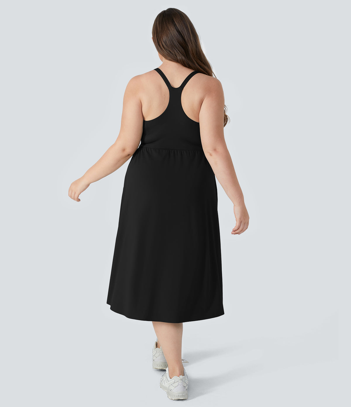 Everyday Plus Size Midi Chill Dress-La Land — Black — view 2
