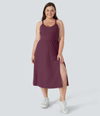 Everyday Plus Size Midi Chill Dress-La Land — Fig — view 6
