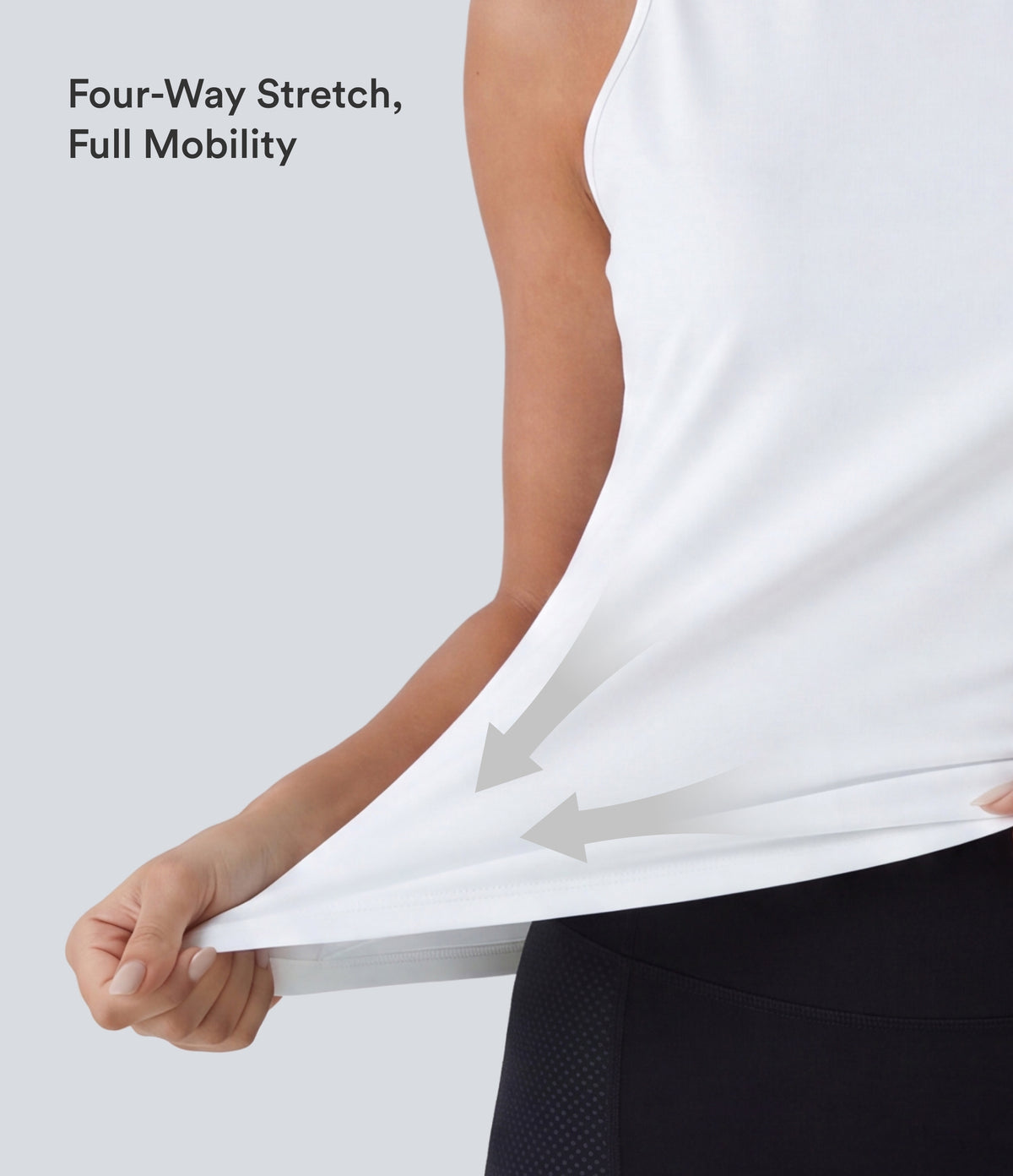 Cut Out Crossover Hem Solid Yoga Tank Vest Top — White — view 4